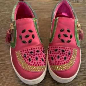 Girls Size 11 Sam Edelman “Watermelon” slip-ons